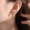 Retro Punk Style Geometric 316L Stainless Steel Electroplated Earrings For Men And Women