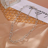Retro Punk Style Short Thick Snake Bone Chain Clavicle Necklace Alloy Material With Geometric Pattern And Electroplating