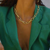 Retro Punk Style Short Thick Snake Bone Chain Clavicle Necklace Alloy Material With Geometric Pattern And Electroplating