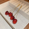 Retro Red Rose Petal Acrylic Earrings Flower Shape Festive Ear Studs