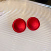 Retro Red Rose Petal Acrylic Earrings Flower Shape Festive Ear Studs