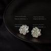 Retro Resin Flower Earrings For Women White Floral Camellia Style Electroplated Elegant Statement Earrings