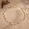 Retro Resin Gemstone Patchwork Waist Chain With Irregular Alloy Metal Edging And Lobster Clasp For Women