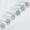 Retro Rhinestone Flower U Shaped Hairpin Elegant Bridal Hair Accessory For Women Fashion Daily Wear