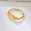 304 Stainless Steel 18K Gold Plated Retro Plating Rhombus Rings