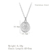Retro Romantic Rose Flower Pendant Necklace For Women Gold Plated Titanium Steel Round Floral Collarbone Chain