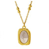 Retro Romantic Rose Flower Pendant Necklace For Women Gold Plated Titanium Steel Round Floral Collarbone Chain