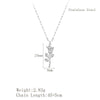 Retro Romantic Rose Flower Pendant Necklace For Women Gold Plated Titanium Steel Round Floral Collarbone Chain