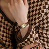 Retro Round Alloy Belt Women's Watch With Mineral Strengthened Mirror And Stainless Steel Clasp