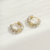 Retro Round Ring Ear Buckle Earrings With Diamond In Geometric Design Alloy Copper Material