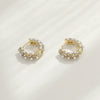 Retro Round Ring Ear Buckle Earrings With Diamond In Geometric Design Alloy Copper Material