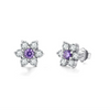 Retro S925 Silver Flower Microinlay Earrings For Women