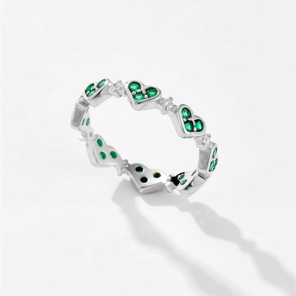 Retro S925 Silver Love Stitching Ring With Geometric Design Electroplated In Platinum Or 18K Gold For Women
