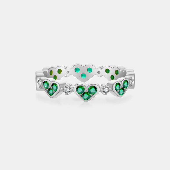 Retro S925 Silver Love Stitching Ring With Geometric Design Electroplated In Platinum Or 18K Gold For Women