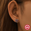 Retro S925 Sterling Silver Earrings With Love Cat Butterfly Sunflower And Geometric Patterns Set With Precious Stones