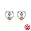 Retro S925 Sterling Silver Earrings With Love Cat Butterfly Sunflower And Geometric Patterns Set With Precious Stones