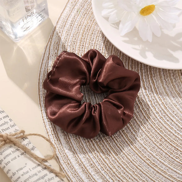 Retro Silk Satin Large Solid Color Hair Scrunchies Wholesale Gooddiy