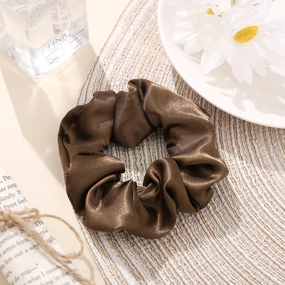 Retro Silk Satin Large Solid Color Hair Scrunchies Wholesale Gooddiy