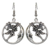 Retro Silver Double Sided Stereo Elephant Pendant Earrings Hollow Carved Electroplated