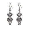 Retro Silver Double Sided Stereo Elephant Pendant Earrings Hollow Carved Electroplated
