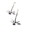 Retro Silver Tone Alloy Dragonfly Hook Earrings Electroplated Multicolor Insect Dangle Earrings For Women