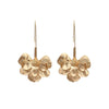 Retro Simple Allmatch Long Golden Flower Ear Hook Earrings For Women Made Of Alloy With Electroplating Design