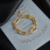 Retro Simple Double Layer Stacked Chain Stainless Steel Jewelry Bracelet For Women With Electroplating Treatment