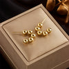 Retro Simple Elegant Cold Style Titanium Steel U Shaped Small Round Beads Geometric Electroplated All Matching Earrings