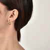 Retro Simple Fashion Geometric Metal Earrings For Women Copper Plated With 18K Gold Electroplated