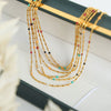 Retro Simple Geometric Titanium Steel Rice Bead Chain Necklace With Stitching And Drop Glaze And Electroplating