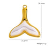 Retro Simple Jewelry Accessories Drop Oilinlaid White Shellfish Natural Stone Zircon Stainless Steel Pendant With Electroplating Process