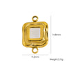 Retro Simple Jewelry Accessories Drop Oilinlaid White Shellfish Natural Stone Zircon Stainless Steel Pendant With Electroplating Process