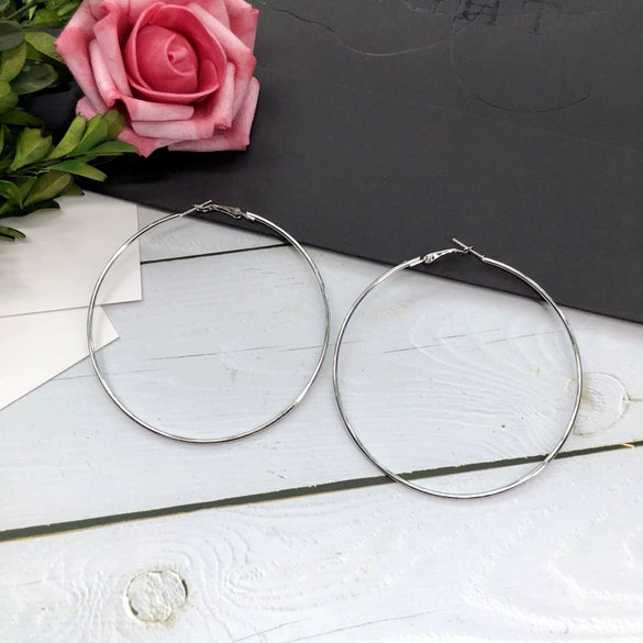 Retro Simple Large Hoop Earrings For Women Alloy Gold Silver Tone Elegant Trendy Statement Ear Jewelry