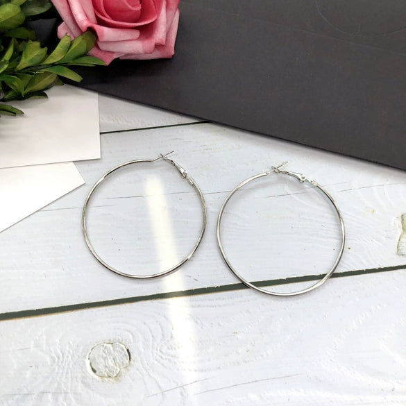 Retro Simple Large Hoop Earrings For Women Alloy Gold Silver Tone Elegant Trendy Statement Ear Jewelry