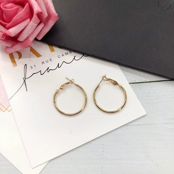 Retro Simple Large Hoop Earrings For Women Alloy Gold Silver Tone Elegant Trendy Statement Ear Jewelry