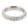Retro Simple Stainless Steel Curved Ring With Diamond Accent Geometric Design Women's Fashion Jewelry