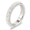 Retro Simple Stainless Steel Curved Ring With Diamond Accent Geometric Design Women's Fashion Jewelry