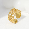 Retro Simple Style Chains Print Stainless Steel Plating Hollow Out Open Ring
