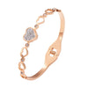 Retro Simple Style Classic Style Heart Shape 304 Stainless Steel Gold Plated Zircon Bangle In Bulk