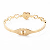 Retro Simple Style Classic Style Heart Shape 304 Stainless Steel Gold Plated Zircon Bangle In Bulk
