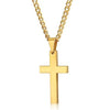 Retro Simple Style Cross Customization Laser Engraving Stainless Steel Plating Unisex Pendant Necklace Men Pendant Necklaces