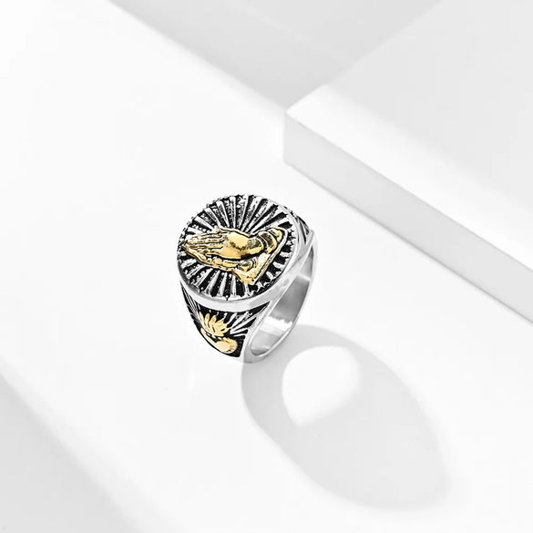 Retro Simple Style Gesture 304 Stainless Steel 18K Gold Plated Unisex Rings