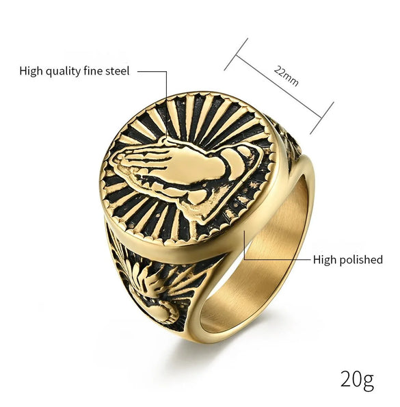 Retro Simple Style Gesture 304 Stainless Steel 18K Gold Plated Unisex Rings