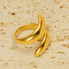 Retro Simple Style Solid Color Stainless Steel Plating 18k Gold Plated Rings