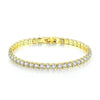 Retro Simple Style Square Copper Plating Inlay Zircon 14k Gold Plated Rose Gold Plated White Gold Plated Unisex Tennis Bracelet