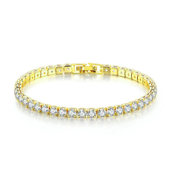 Retro Simple Style Square Copper Plating Inlay Zircon 14k Gold Plated Rose Gold Plated White Gold Plated Unisex Tennis Bracelet