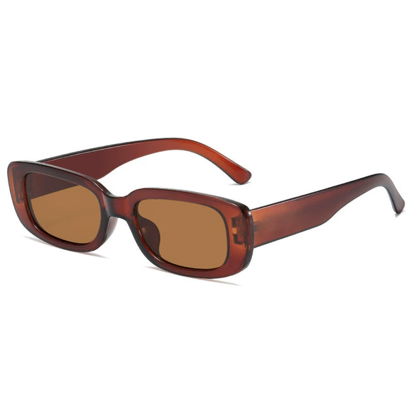 Retro Small Square Sunglasses For Men And Women Full Frame Resin Lens Plastic Frame Anti Uv