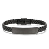 Retro Solid Color 304 Stainless Steel Pu Leather Men'S Bracelets Men Cord & Leather Bracelets