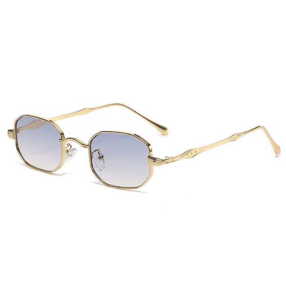 Retro Solid Color Ac Polygon Full Frame Glasses