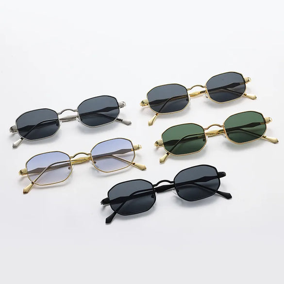 Retro Solid Color Ac Polygon Full Frame Glasses